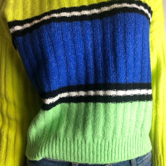 Express Colorful Mixed Stripes Turtleneck Sweater - Picture 4 of 8